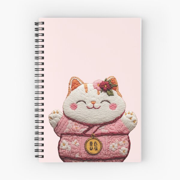 Item preview, Maneki Neko in Sakura Kimono – Lucky Cat designed and sold by KorArtStudio.