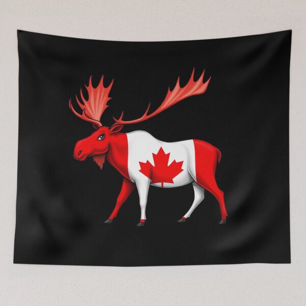 Item preview, Maple Leaf Patriotic Moose Canadian Flag -  Canada Proud  designed and sold by Smix Pixels.