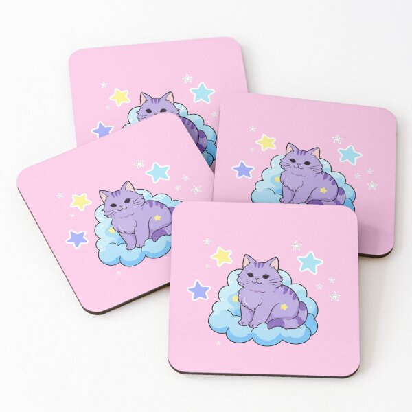 Item preview, Cat on Cloud with Stars Sticker designed and sold by Curious Conquests.