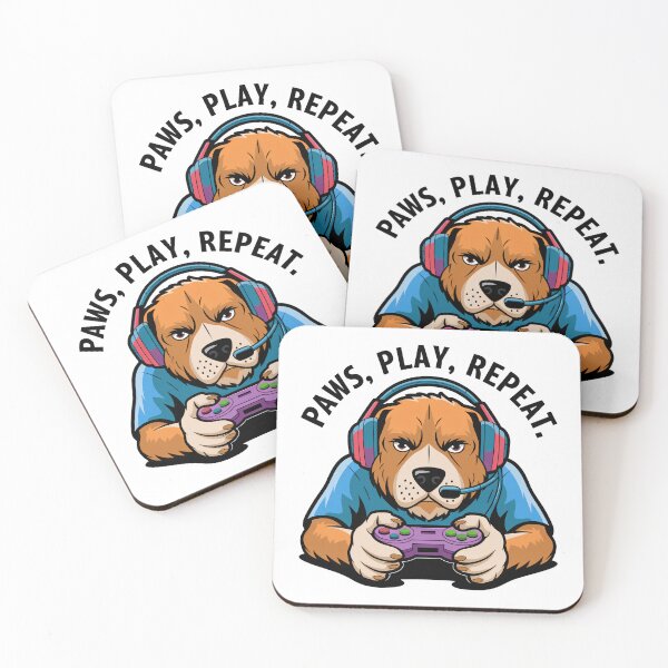 Item preview, Gamer Dog Gaming Headset Funny Paws Play Repeat designed and sold by Trend Pixel Co..