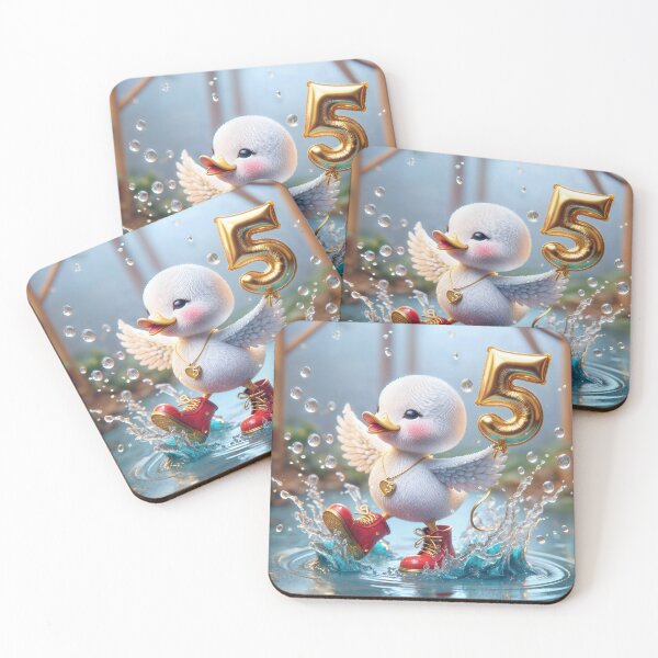 Item preview, Happy Duckling With #5 Balloon designed and sold by Maria Dryfhout.