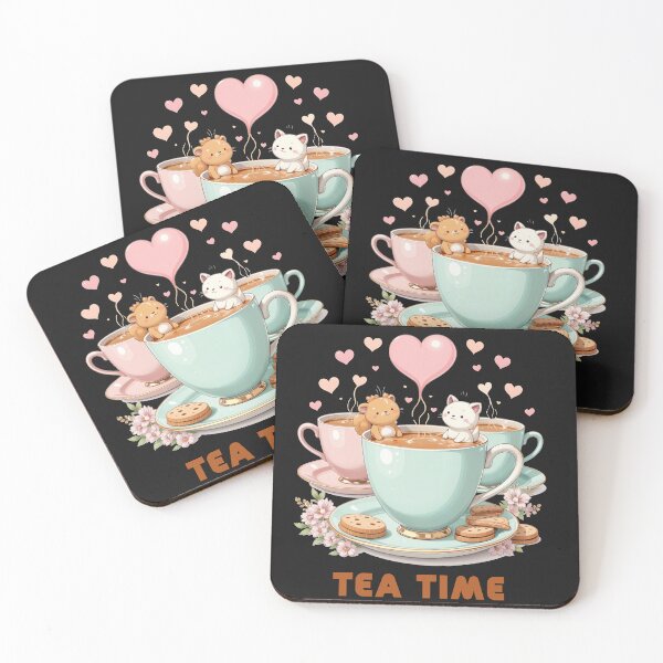 Item preview, Cozy Tea Time: Adorable Animal Kawaii Design designed and sold by latelierdechris.