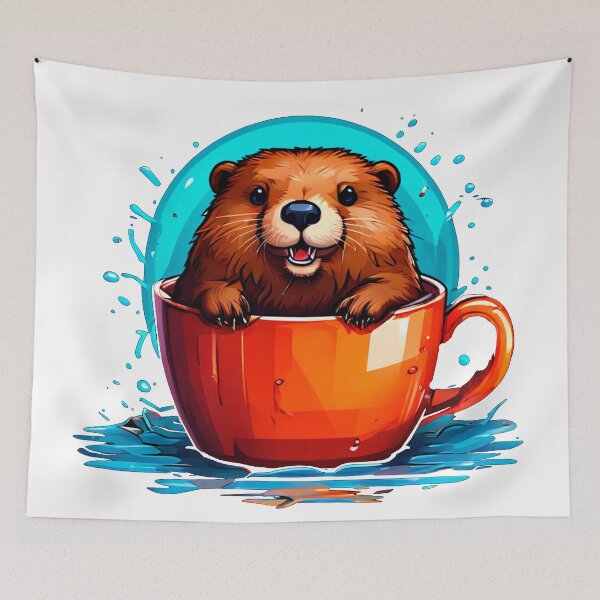 Item preview, Baby beaver in a cap designed and sold by ArDi9168.