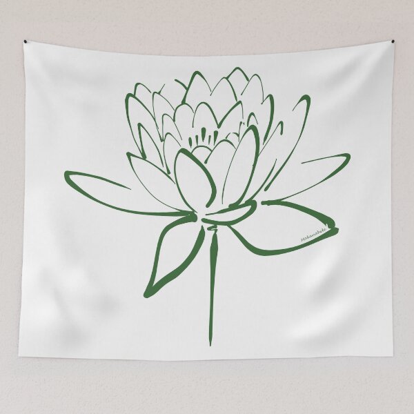 Item preview, Lotus Blossom Calligraphy Green designed and sold by Makanahele.