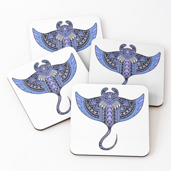 Item preview, Light Blue Tribal Manta Ray designed and sold by Steeb757.