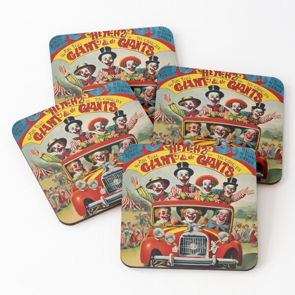 Item preview, clowns in a tiny car 1920's, "off to the circus" designed and sold by The Far Far North.