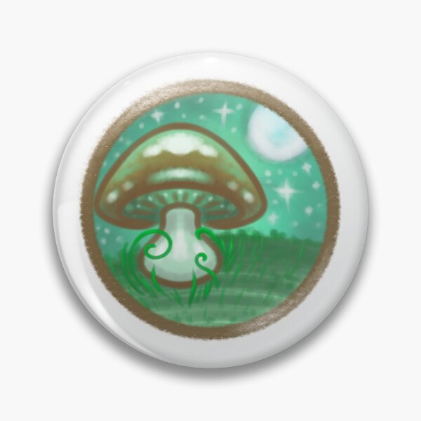 Item preview, Moonlit Mushroom Nighttime Painting designed and sold by JsStarvingArt.