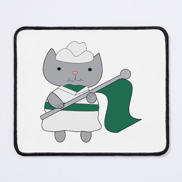 Item preview, Color Guard Cat Green and White designed and sold by ValeriesGallery.