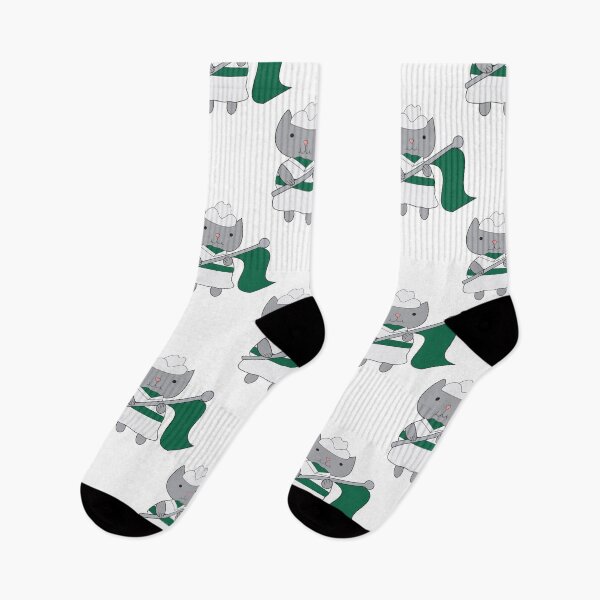Item preview, Color Guard Cat Green and White designed and sold by ValeriesGallery.