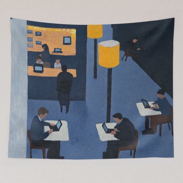 Item preview, Cybercafe | Post-impressionist painting style designed and sold by ComicsFactory.