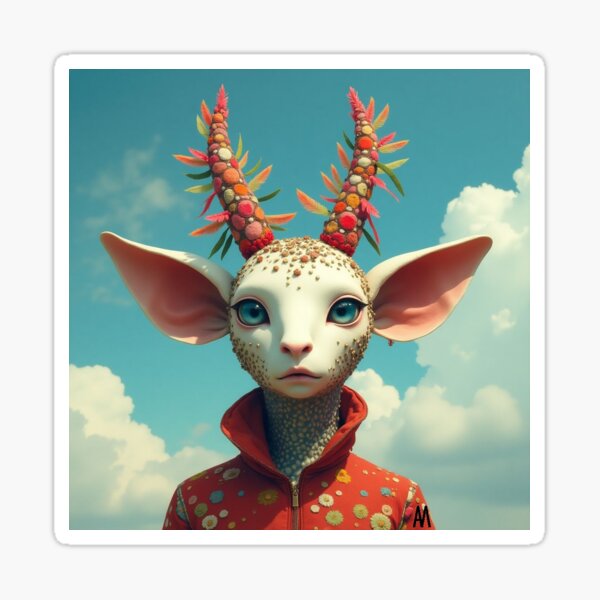 Item preview, Elf with colorful antlers designed and sold by Memetitation.