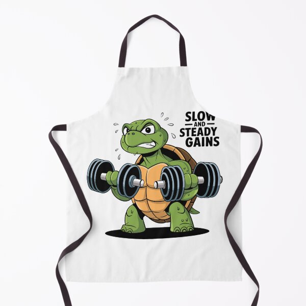 Item preview, Slow and Steady Gains Turtle Gym Workout Fitness designed and sold by Trend Pixel Co..