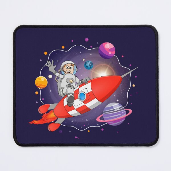 Item preview, Vibrant Cartoon Space Explorer Illustration – A Bold Astronaut on a Red Rocket designed and sold by Stef Ringoot, cartoons and illustrations.