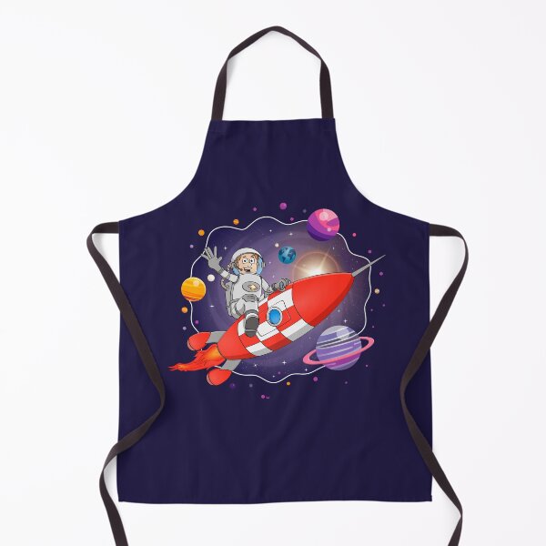 Item preview, Vibrant Cartoon Space Explorer Illustration – A Bold Astronaut on a Red Rocket designed and sold by Stef Ringoot, cartoons and illustrations.