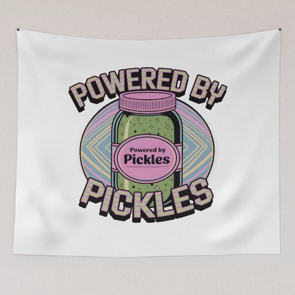 Item preview, Powered by Pickles: Retro Foodie Fun T-Shirt designed and sold by AnnDesignStudio.