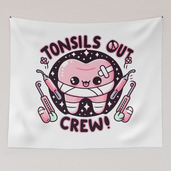 Item preview, Cute Tonsils Out Crew Kawaii Tonsillectomy Recovery T-Shirt designed and sold by AnnDesignStudio.