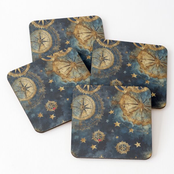 Item preview, Nautical Nostalgia - Vintage Voyage Map Pattern with Antique Compass Roses designed and sold by WeirdlyWorn.