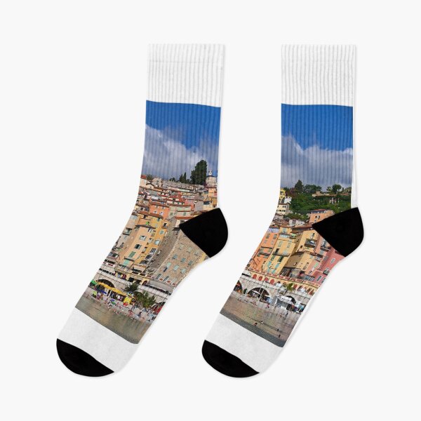 Item preview, Menton city and beach cityscape, french riviera summer season, France designed and sold by goceris.
