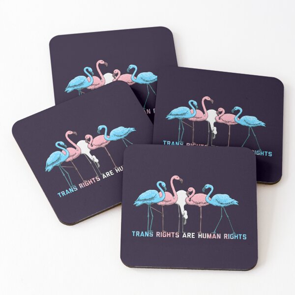 Item preview, Trans Rights are Human Rights Flamingoes designed and sold by Art by Veya.