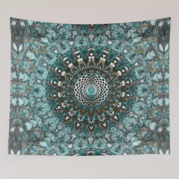 Item preview, Green Tie Dye Deadhead Mandala spiritual meditation chakra designed and sold by AuroraXGreen.