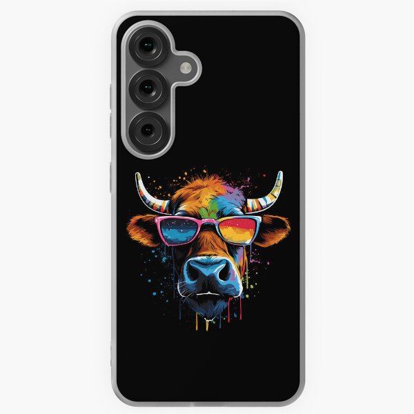 Item preview, Colorful cow with sunglasses designed and sold by drizzd.