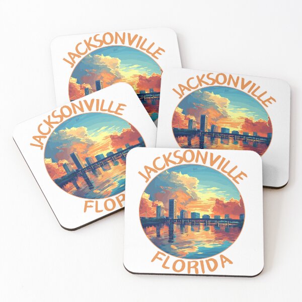 Item preview, Jacksonville in Florida, USA Retro Travel Art Landscape designed and sold by MaateoDesign.