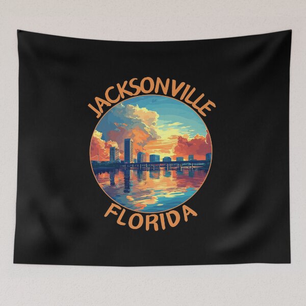 Item preview, Jacksonville in Florida, USA Retro Travel Art Landscape designed and sold by MaateoDesign.