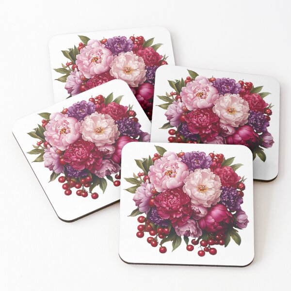 Item preview, Colorful bouquet of peonies designed and sold by HannaArtHeart.