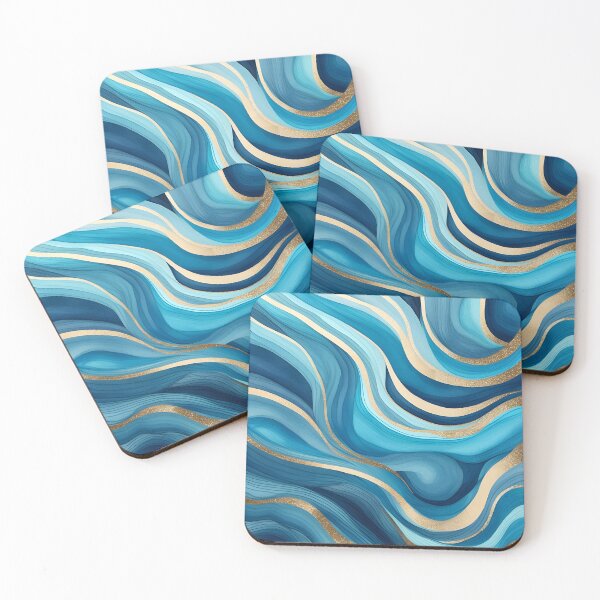 Item preview, Blue Watercolor Elegant Ocean  Abstract Swirl Pattern, patterns blue designed and sold by Collagedream.