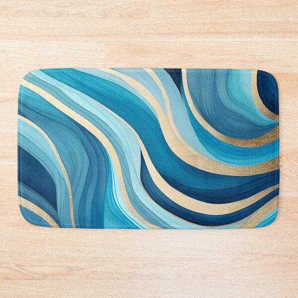 Item preview, Blue Watercolor Elegant Ocean  Abstract Swirl Pattern, patterns blue designed and sold by Collagedream.