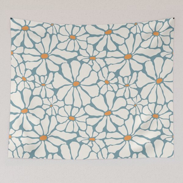 Item preview, Groovy chamomile flowers seamless vector pattern. Floral background in 1970s Hippie retro style. Flower Power. designed and sold by Kizuneko.