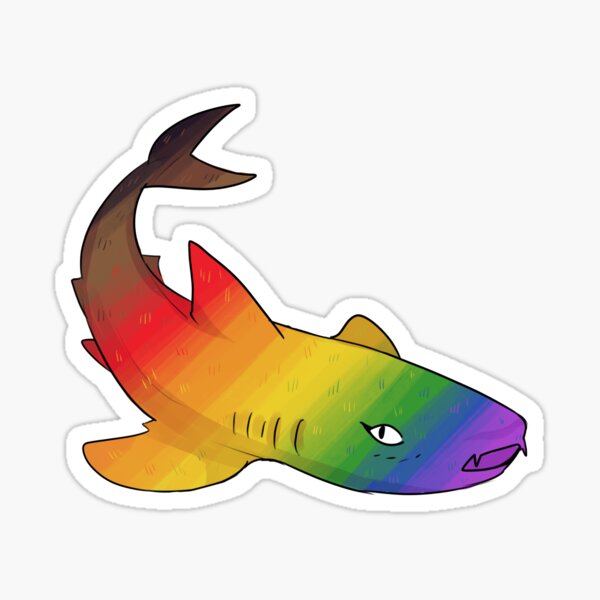 Gay Pride Shark Sticker For Sale By Beatrees Redbubble