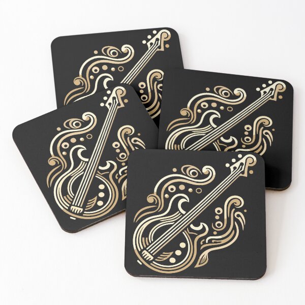 Item preview, Golden Art Deco Bass Guitar designed and sold by BRU Design.
