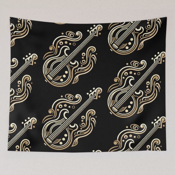 Item preview, Golden Art Deco Bass Guitar designed and sold by BRU Design.