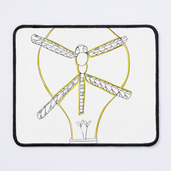 Item preview, Dragonfly Lightbulb Pen Sketch designed and sold by Uplifting Vib'n Design and Decor .
