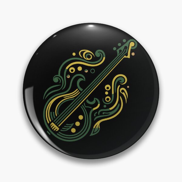 Item preview, Green and Yellow Art Deco Bass Guitar designed and sold by BRU Design.