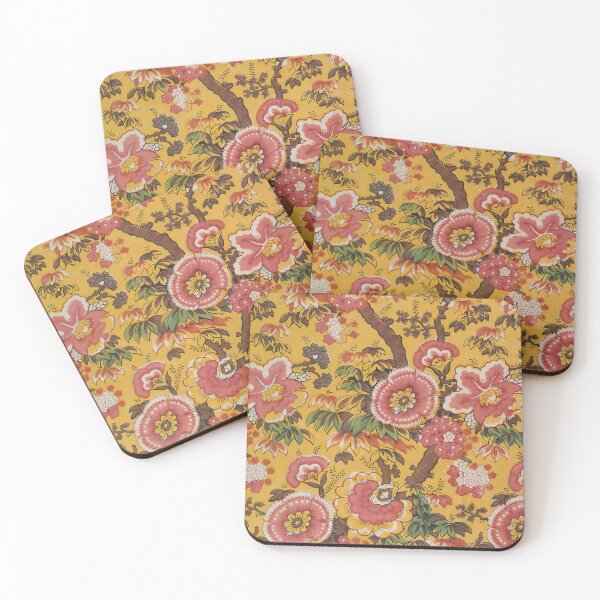 Item preview, Vintage yellow floral textile designed and sold by celiacreatec.