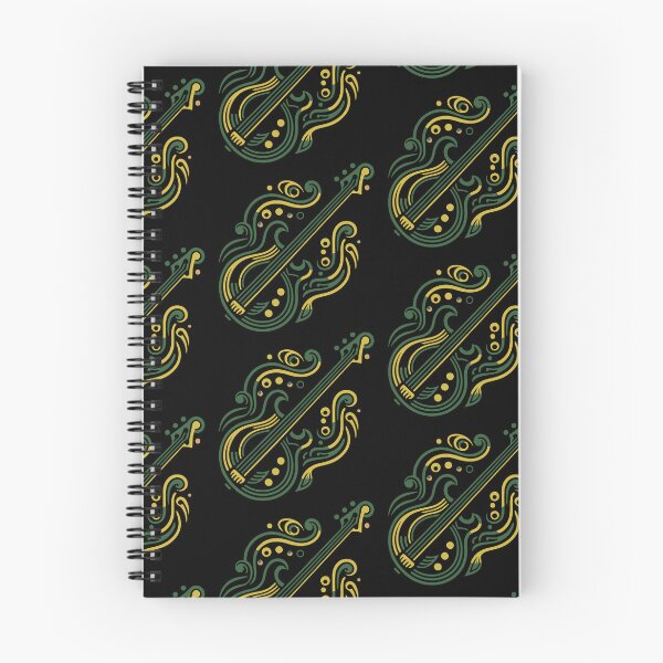 Item preview, Green and Yellow Art Deco Bass Guitar designed and sold by BRU Design.