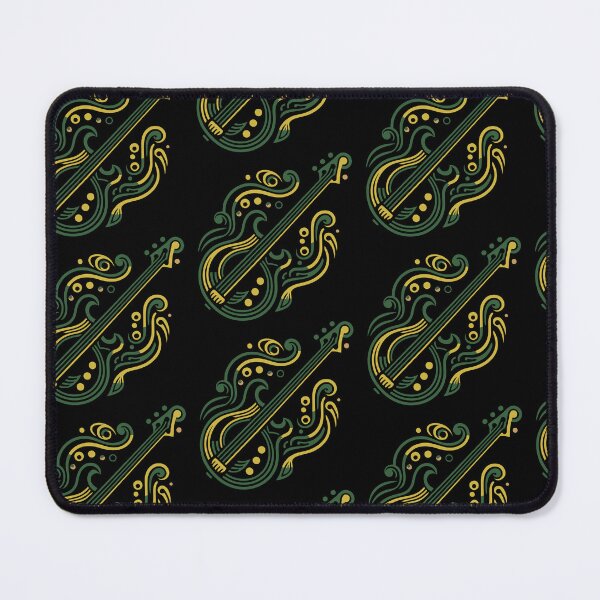 Item preview, Green and Yellow Art Deco Bass Guitar designed and sold by BRU Design.