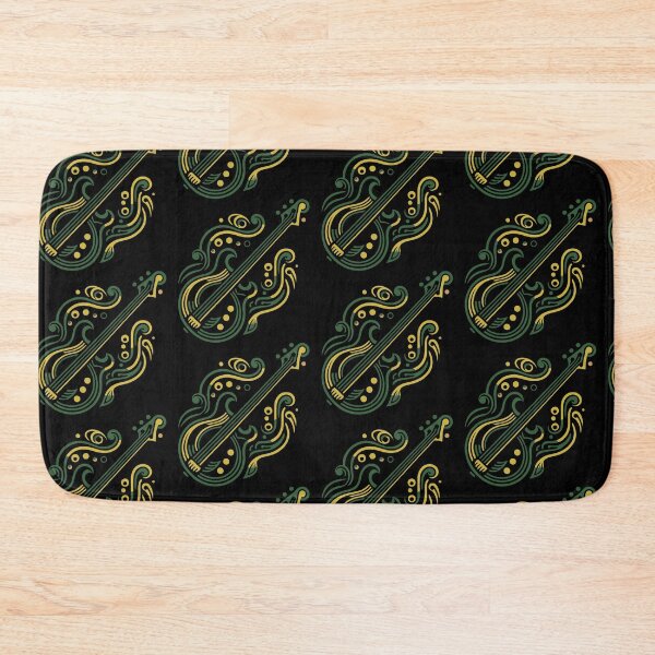 Item preview, Green and Yellow Art Deco Bass Guitar designed and sold by BRU Design.