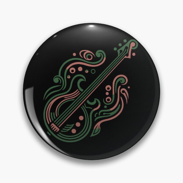 Item preview, Green and red Art Deco Bass Guitar designed and sold by BRU Design.