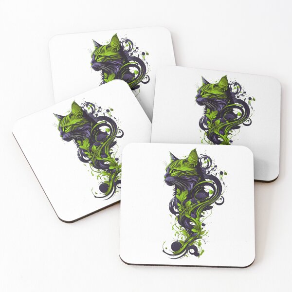 Item preview, Cat Art Green designed and sold by StefAnimal.