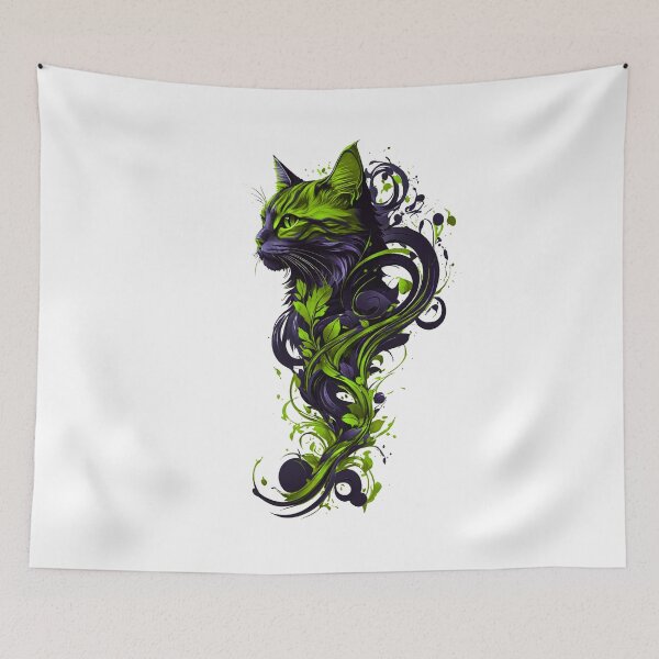 Item preview, Cat Art Green designed and sold by StefAnimal.