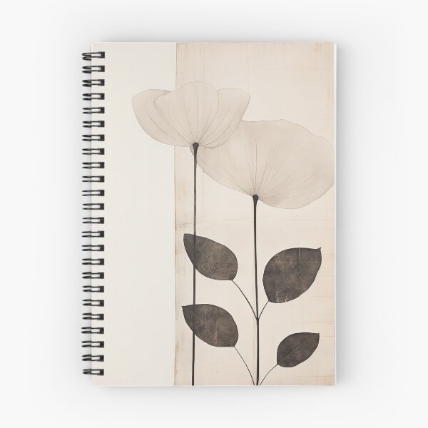 Item preview, Minimalist japandi and wabi sabi style abstract flowers in beige designed and sold by filigreedigital.