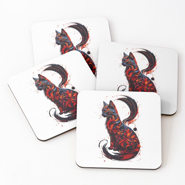 Item preview, Cat With Flowers Red designed and sold by StefAnimal.