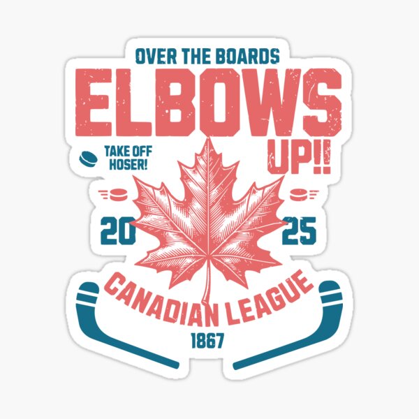 Vista previa del artículo con la obra «¡Codos arriba! Palos de hockey de la Liga Canadiense sobre las tablas», diseñado y vendido por The-Open-Door.