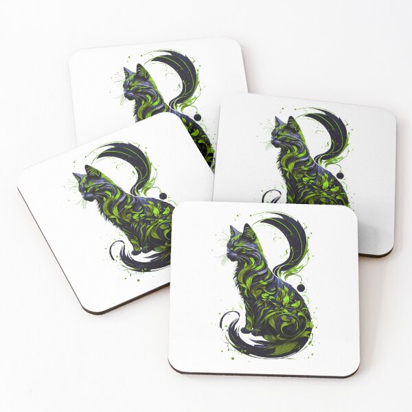 Item preview, Cat With Flowers Green designed and sold by StefAnimal.