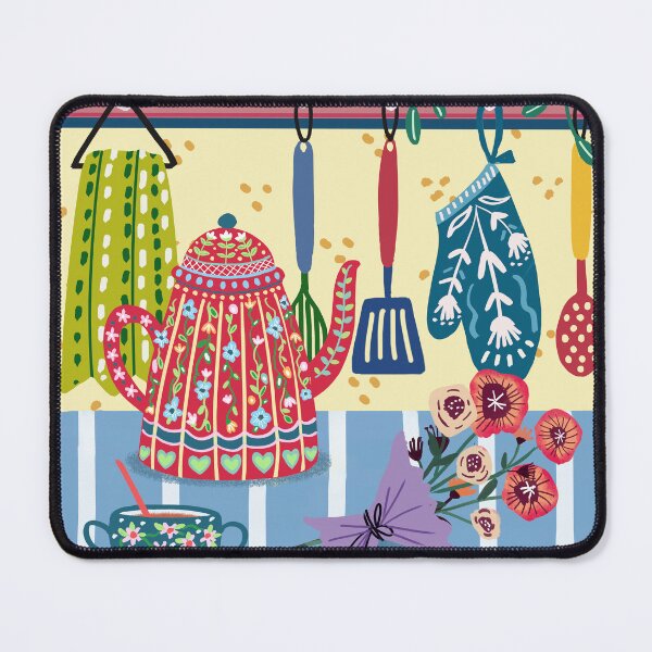 Item preview, Cottagecore Shiefie with Teapot, Trendy Colorful Folk Art with Plants and Flowers, Mushrooms designed and sold by Natasha May Design.