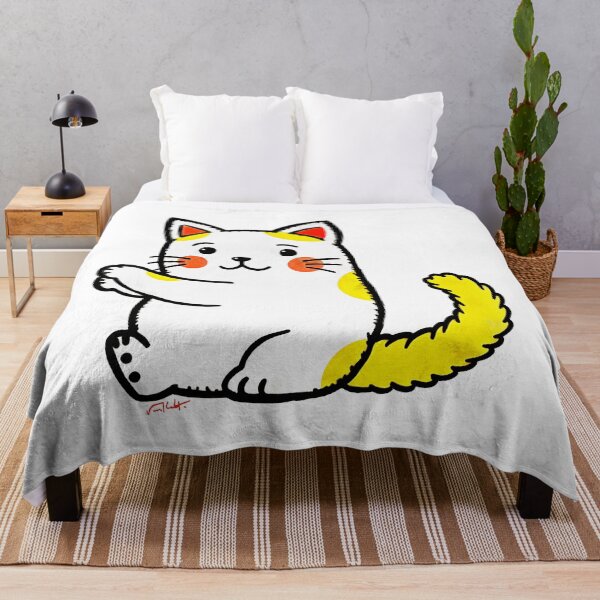 Item preview, Crazy cute funny cat in japan style manga anime ink drawing designed and sold by VonKalt.