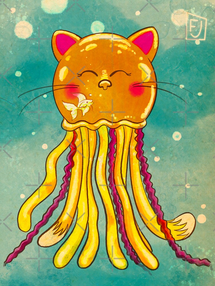Thumbnail 3 of 3, Sticker, Cat Jelly designed and sold by Flickingjane.